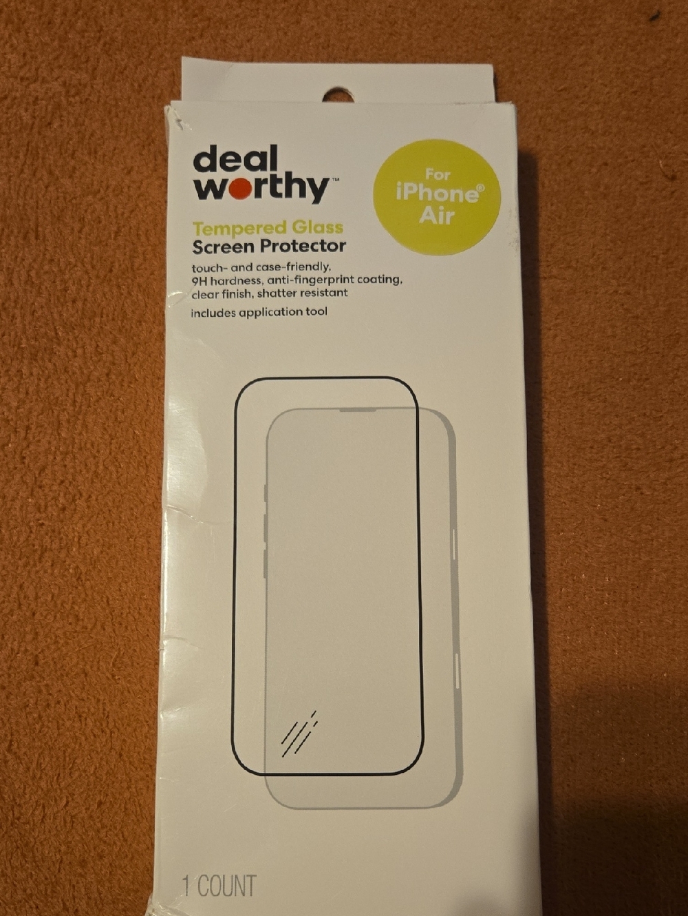 Deal Worthy Tempered Glass Screen Protector for iPhone Air - White